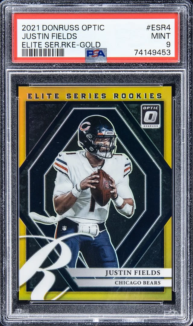 2021 Panini Donruss Optic Justin Fields Elite Series Rookies Gold #ESR-4 card image