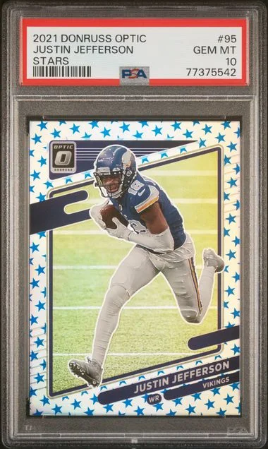 2021 Panini Donruss Optic Justin Jefferson Silver Circles #95 card image