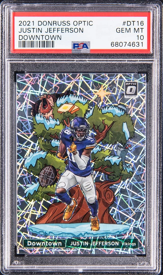 2021 Panini Donruss Optic Justin Jefferson Downtown #DT16 card image
