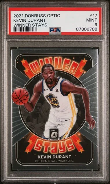 2021 Panini Donruss Optic Kevin Durant Winner Stays #17 card image