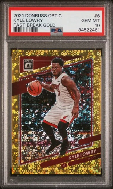 2021 Panini Donruss Optic Kyle Lowry Fast Break Gold #6 card image