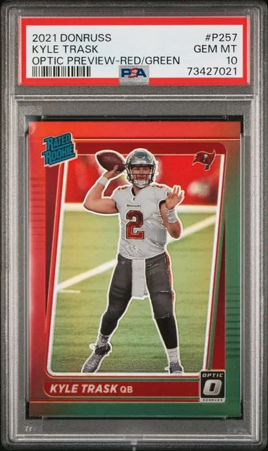 2021 Panini Donruss Optic Kyle Trask Preview Red/Green #P-257 card image