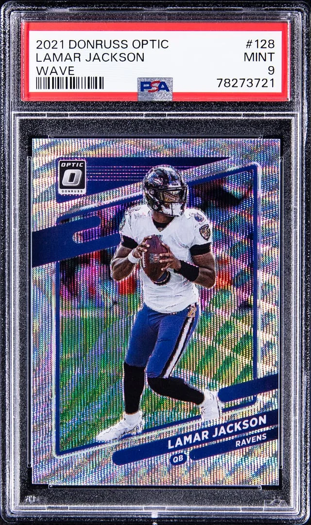2021 Panini Donruss Optic Lamar Jackson Wave #128 card image
