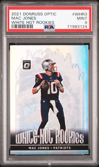 2021 Panini Donruss Optic Mac Jones White Hot Rookies #WHR3 card image