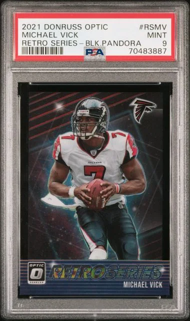 2021 Panini Donruss Optic Michael Vick Retro Series Black Pandora #RS-MV card image