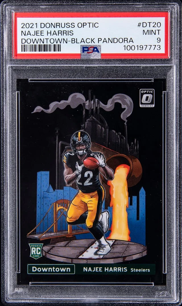 2021 Panini Donruss Optic Najee Harris Downtown! Black Pandora #DT20 card image