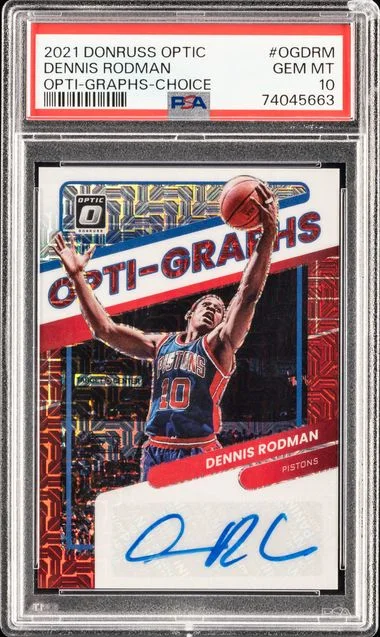 2021 Panini Donruss Optic Opti-Graphs Choice Ogdrm Dennis Rodman #no-number card image