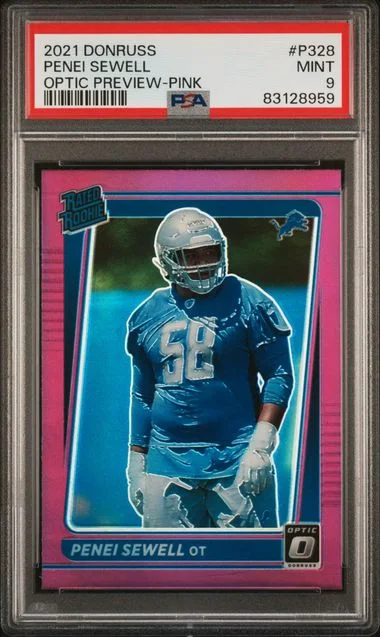2021 Panini Donruss Optic Penei Sewell Preview-Pink Rated #P328 card image