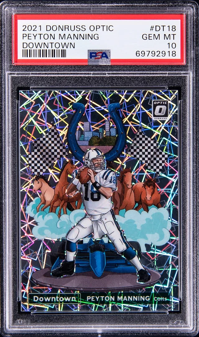 2021 Panini Donruss Optic Peyton Manning Downtown #DT18 card image
