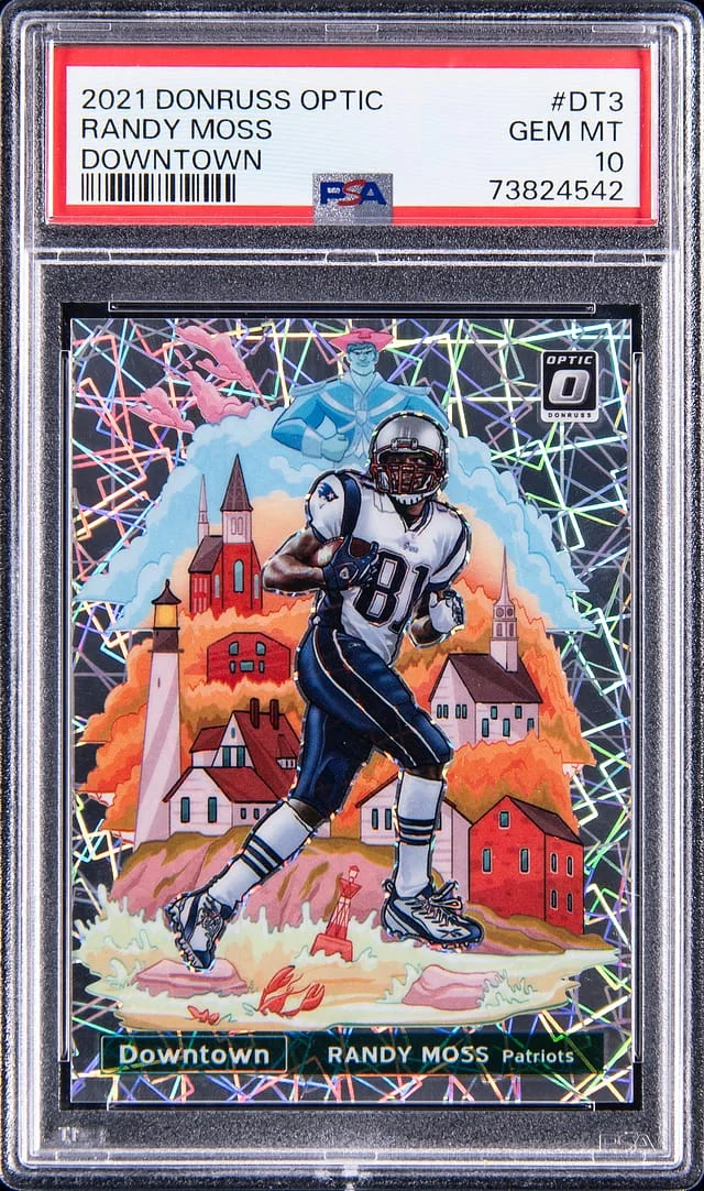 2021 Panini Donruss Optic Randy Moss Downtown #DT-3 card image