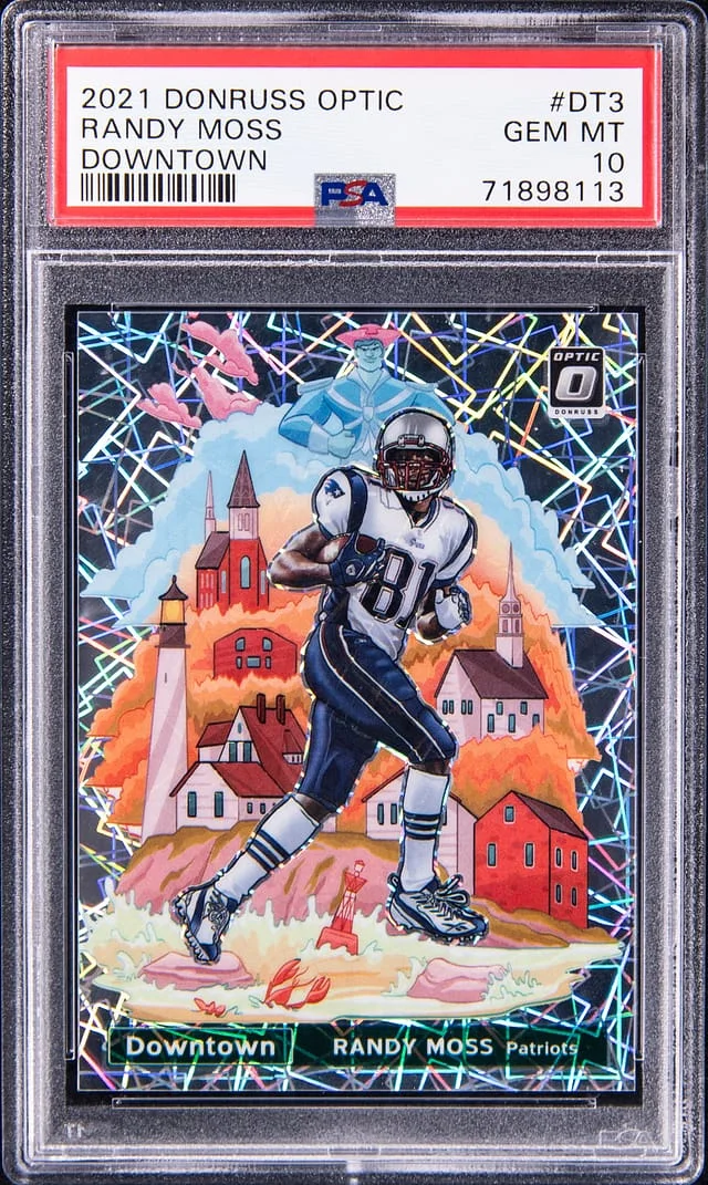2021 Panini Donruss Optic Randy Moss Downtown #DT3 card image