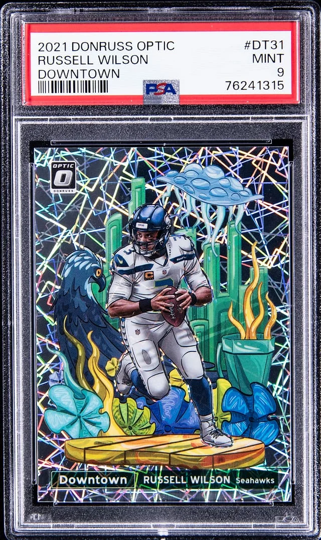 2021 Panini Donruss Optic Russell Wilson Downtown #DT31 card image