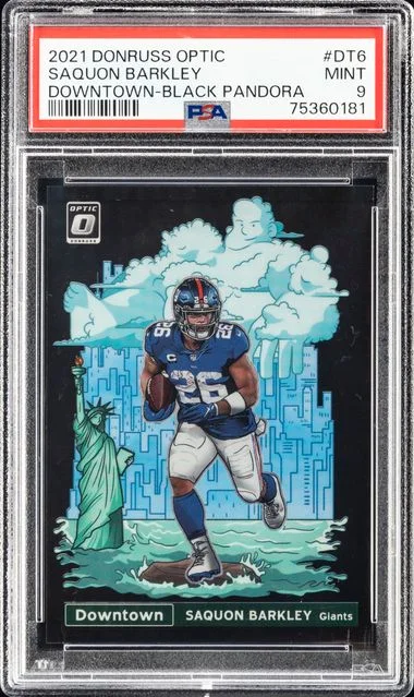 2021 Panini Donruss Optic Saquon Barkley Downtown Black Pandora #DT6 card image