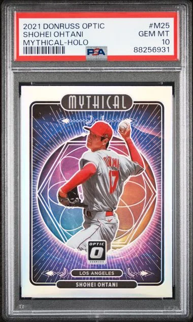 2021 Panini Donruss Optic Shohei Ohtani Mythical Holo #M25 card image