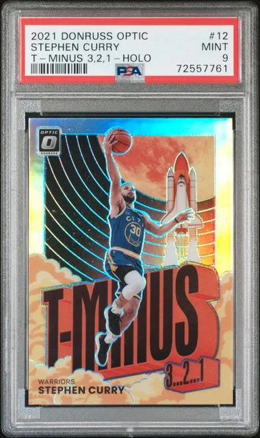 2021 Panini Donruss Optic Stephen Curry T-Minus 3,2,1 Holo #12 card image