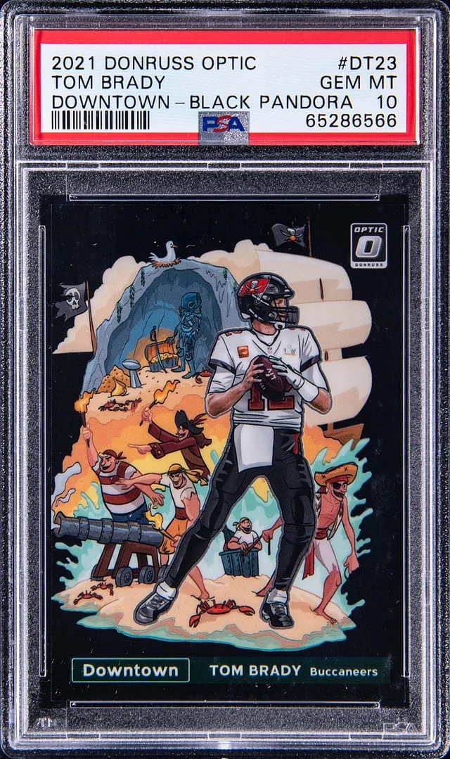 2021 Panini Donruss Optic Tom Brady Downtown Black Pandora #DT23 card image