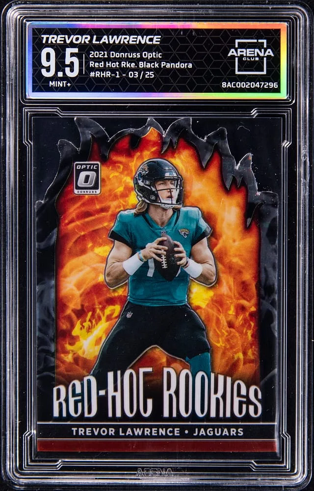 2021 Panini Donruss Optic Trevor Lawrence - AC MINT+ 9.5 Red Hot Black Pandora #RHR-1 card image