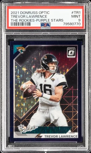 2021 Panini Donruss Optic Trevor Lawrence The Rookies Purple Stars #Tr1 card image