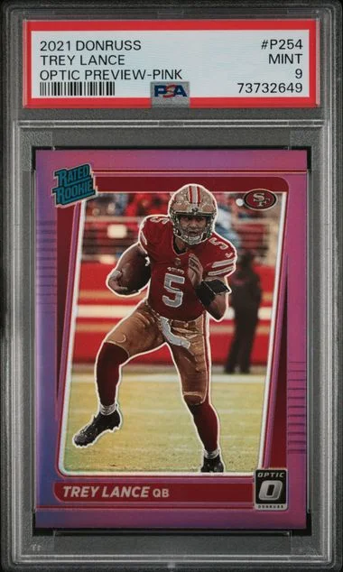 2021 Panini Donruss Optic Trey Lance Preview-Pink Rated #P254 card image