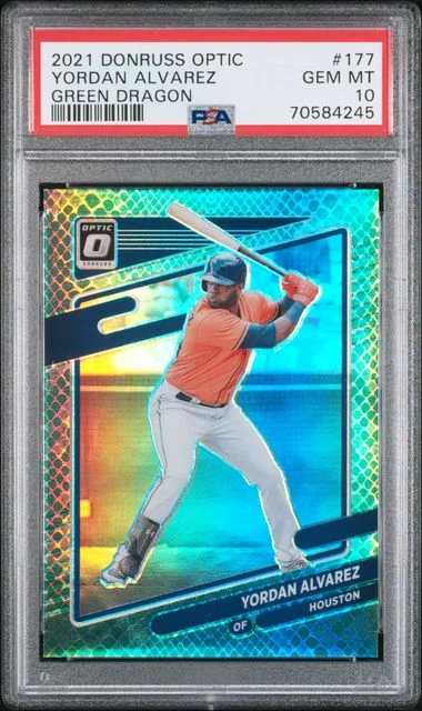 2021 Panini Donruss Optic Yordan Alvarez Green Dragon #177 card image