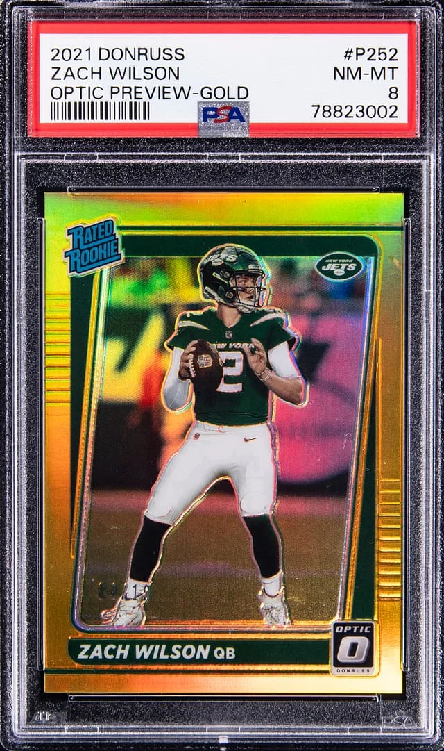 2021 Panini Donruss Optic Zach Wilson Preview Gold #P-252 card image