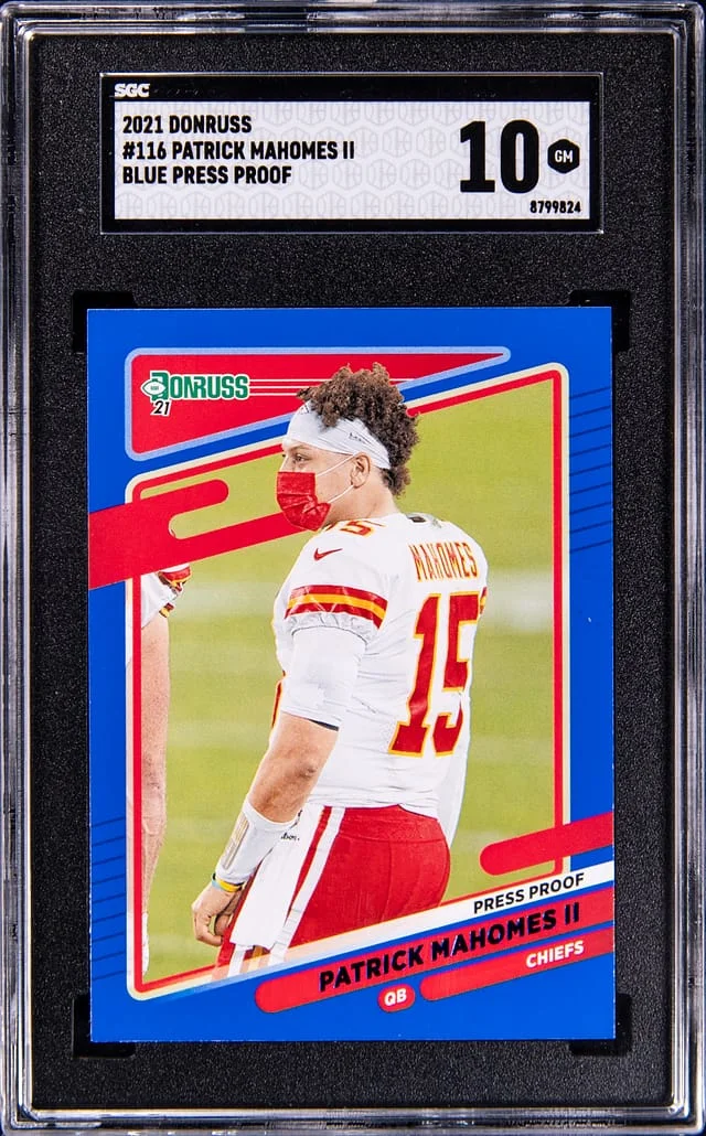 2021 Panini Donruss Patrick Mahomes II Press Proof Silver Die-Cut #116 card image