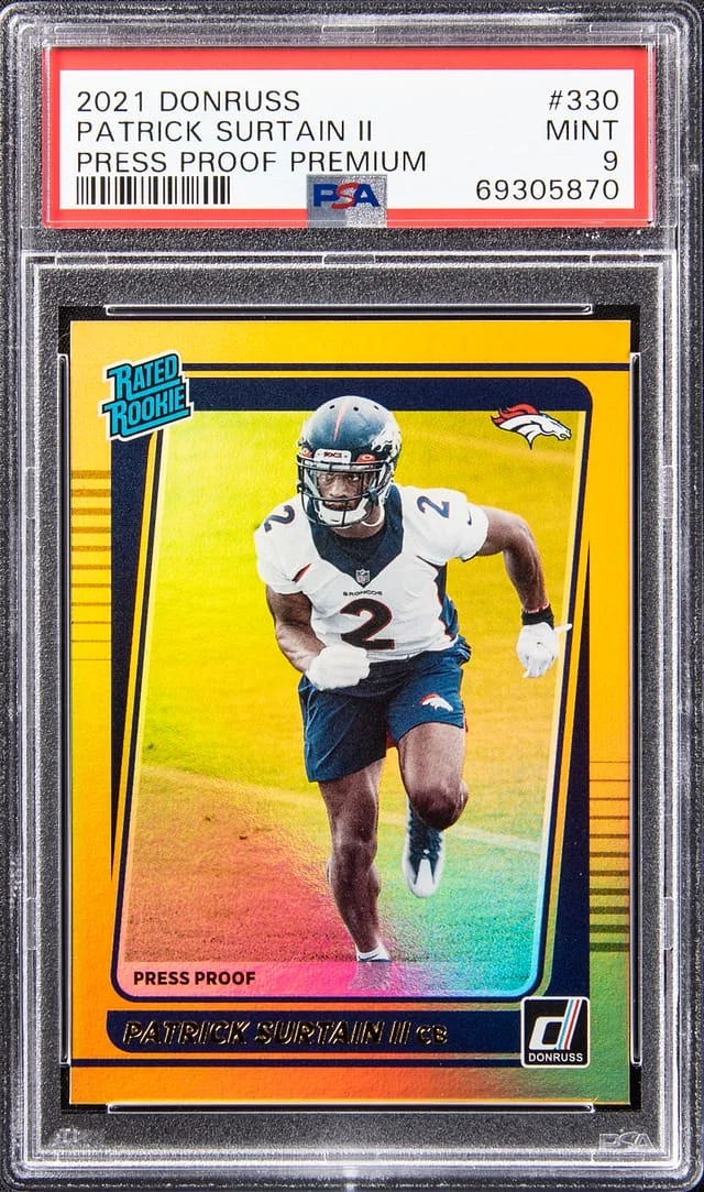 2021 Panini Donruss Patrick Surtain II Press Proof Premium #330 card image