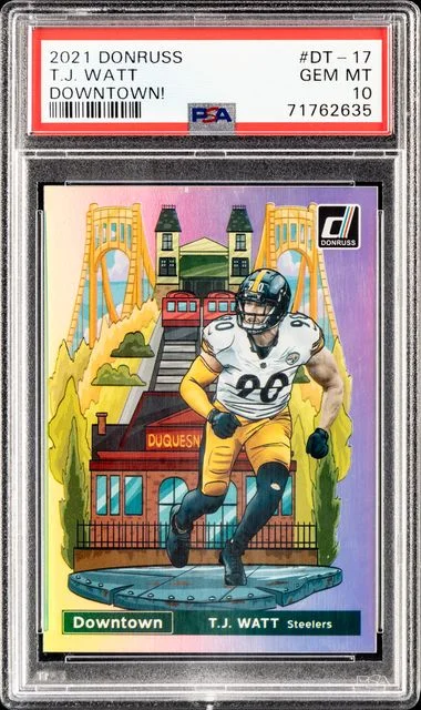 2021 Panini Donruss T.J. Watt Downtown #DT-17 card image