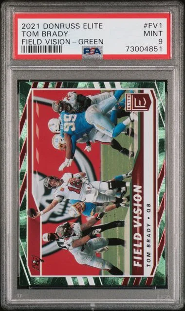 2021 Panini Donruss Tom Brady Elite Field Vision Green #FV1 card image