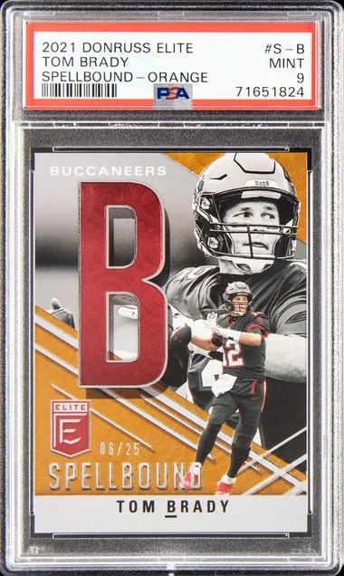 2021 Panini Donruss Tom Brady Elite Spellbound Orange #S-B card image