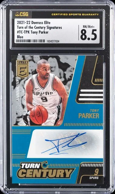 2021 Panini Donruss Tony Parker Elite Turn Of The Century Signatures Blue #TOTC card image