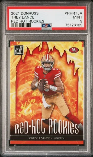 2021 Panini Donruss Trey Lance Red Hot Rookies #RHR-TLA card image