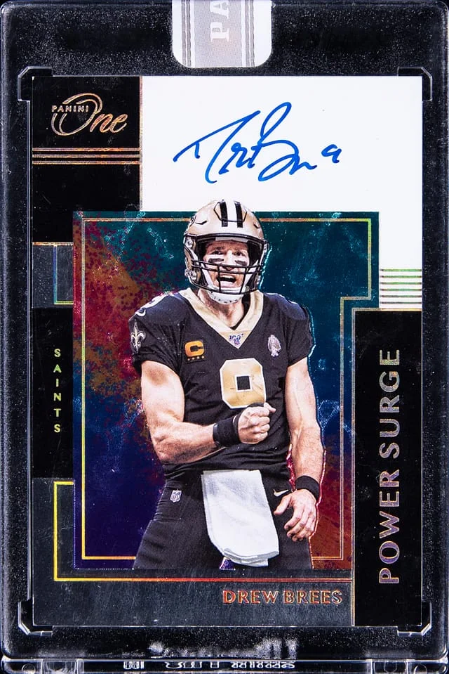 2021 Panini Drew Brees One Power Surge White Box Autograph #285 card image