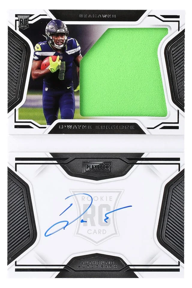 2021 Panini D'Wayne Eskridge Playbook Rookies Playbook Jersey Autographs #226 card image