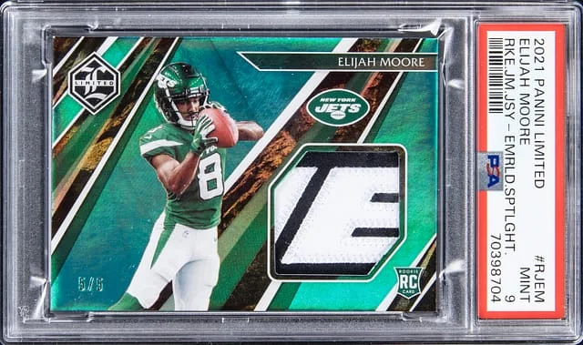 2021 Panini Elijah Moore Limited Jerseys Emerald Spotlight #RJEM card image