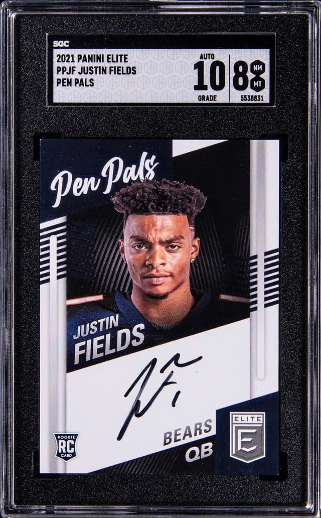 2021 Panini Elite Justin Fields Pen Pals #PPJF card image