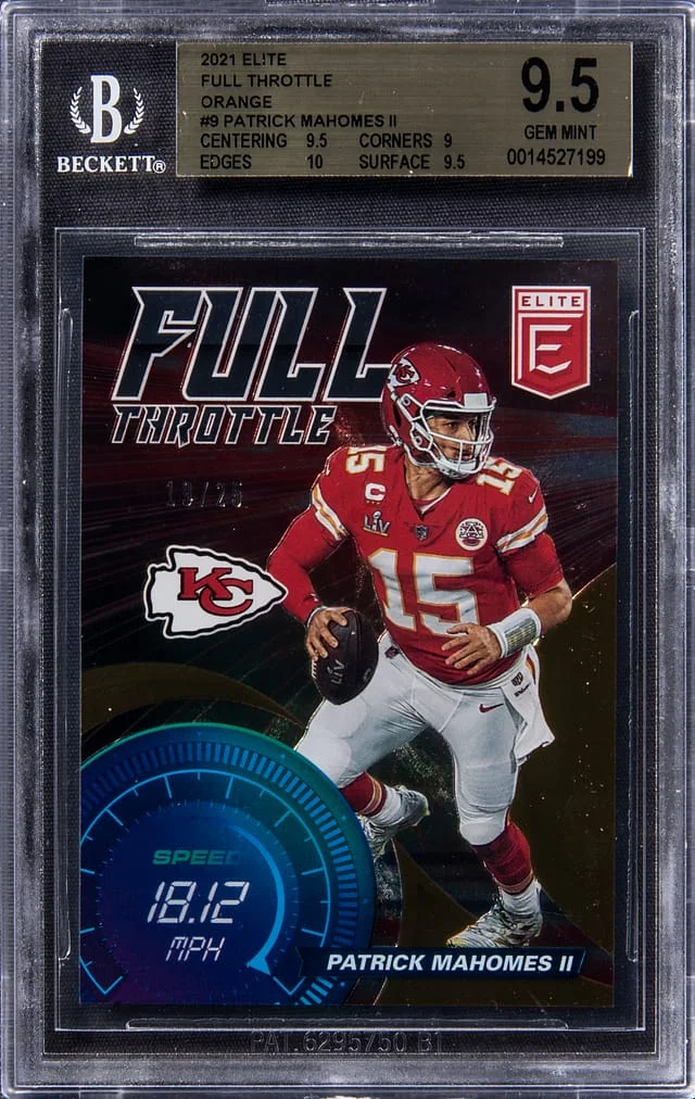 2021 Panini Elite Patrick Mahomes II Full Throttle Orange #FT9 card image