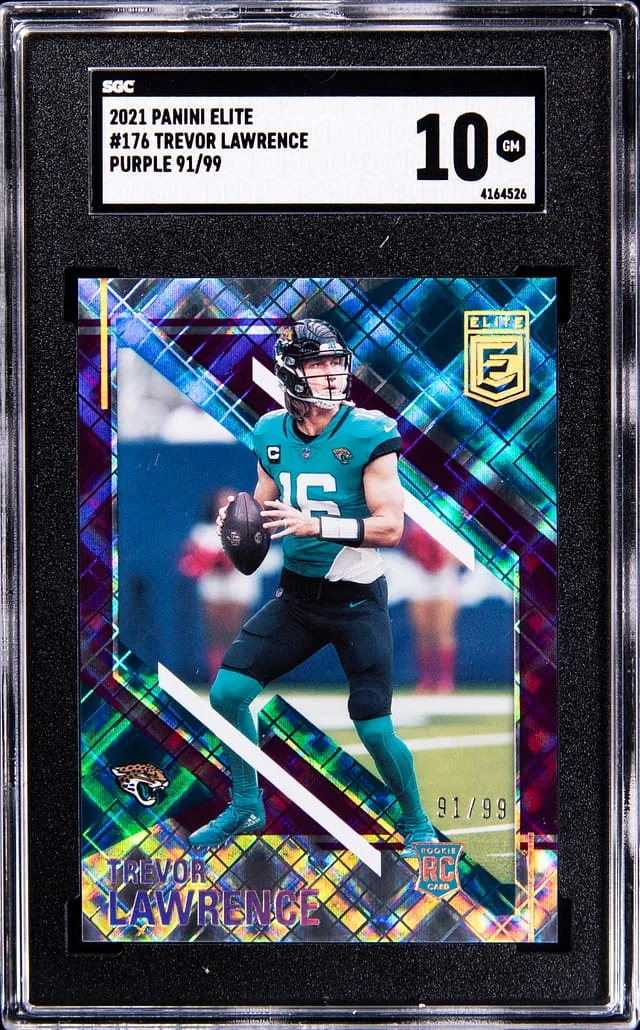 2021 Panini Elite Trevor Lawrence Purple #176 card image