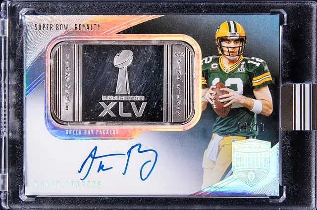2021 Panini Eminence Aaron Rodgers Super Bowl Royalty Silver Bar #SBR-AR card image