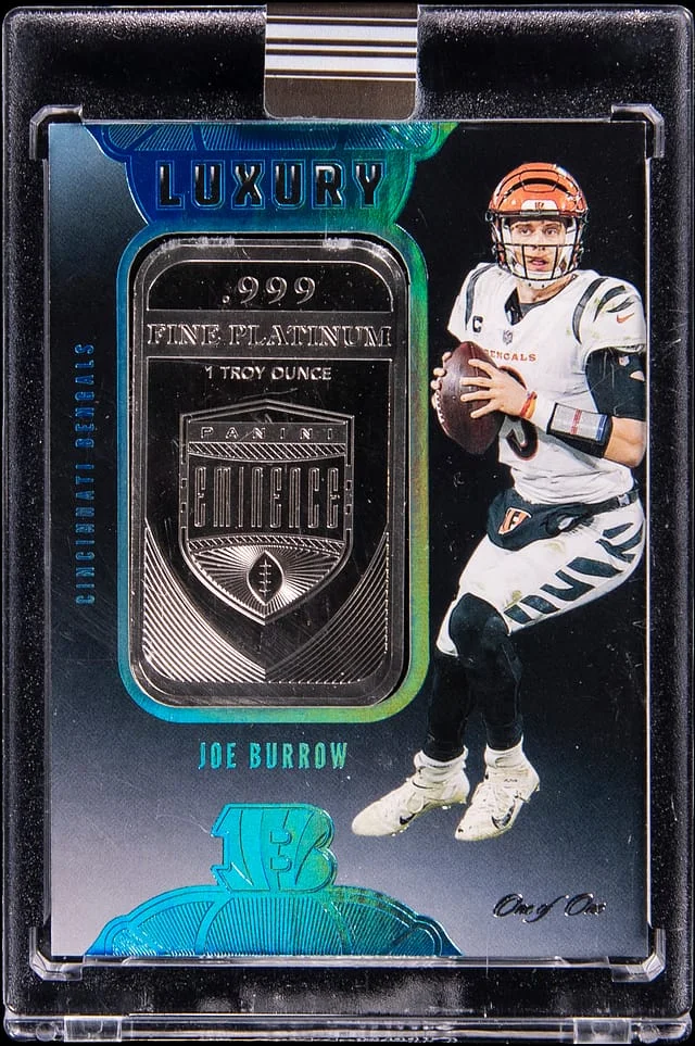 2021 Panini Eminence Joe Burrow Platinum Bar Luxury Platinum #LUX-JB card image