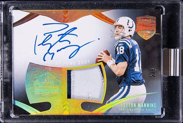 2021 Panini Eminence Peyton Manning Hall of Fame Autographs Gold #HOF-PM card image