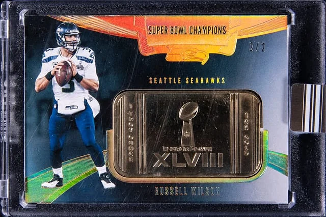 2021 Panini Eminence Russell Wilson Super Bowl Champions Gold #SBB-RW card image