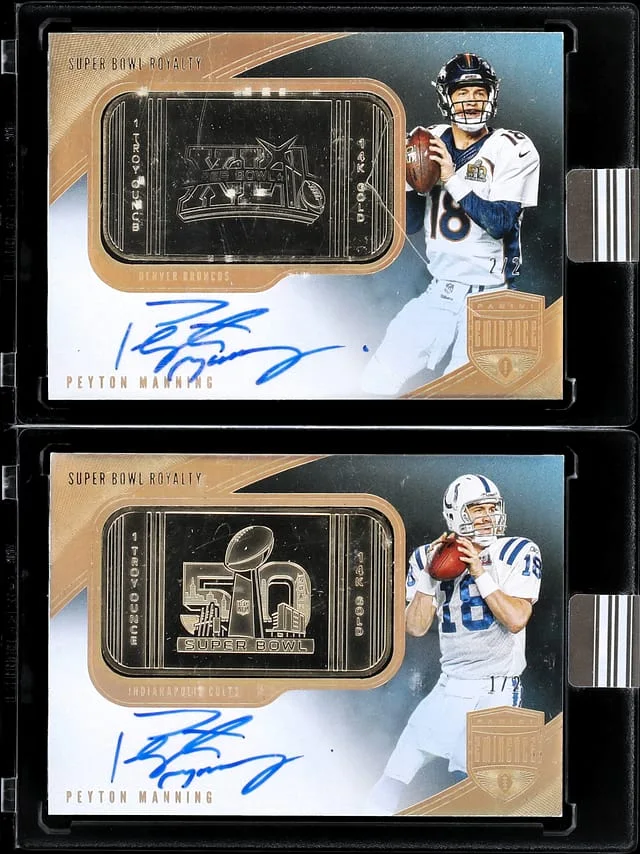2021 Panini Eminence Super Bowl Royalty Signatures Gold Bar Peyton Manning #no-number card image