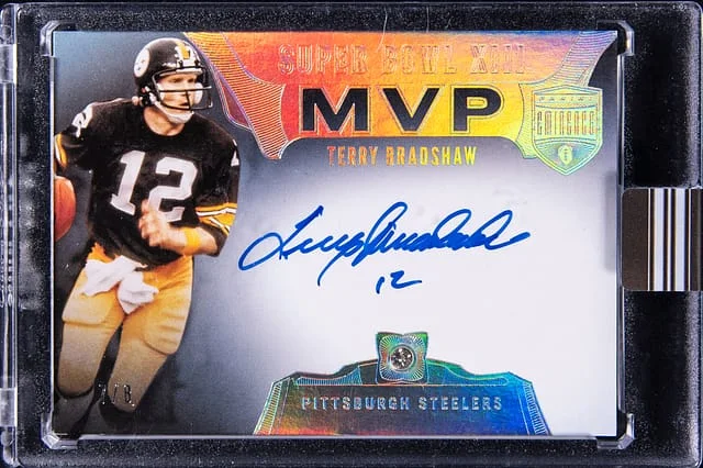 2021 Panini Eminence Terry Bradshaw Super Bowl MVP Diamond Signatures #SB-XIII card image
