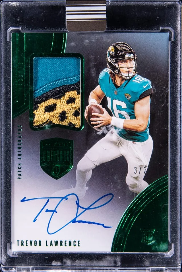 2021 Panini Eminence Trevor Lawrence Jersey Autograph Emerald #PA-TL card image