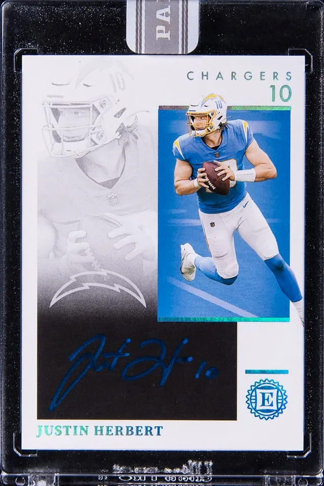 2021 Panini Encased Justin Herbert Sapphire Signatures White Box #SAP-JH card image