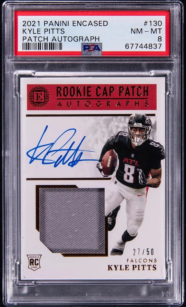 2021 Panini Encased Kyle Pitts Patch Autograph (RPA) #130 card image