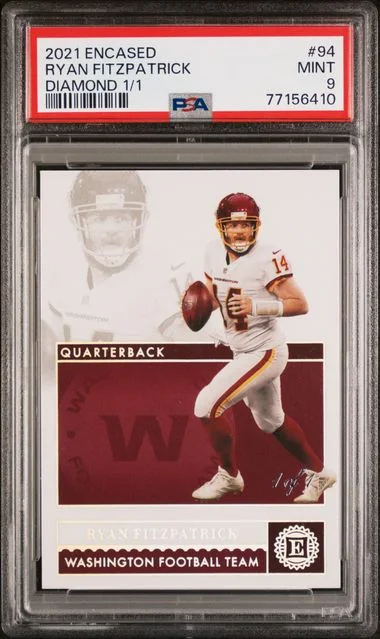 2021 Panini Encased Ryan Fitzpatrick Diamond 1/1 #94 card image