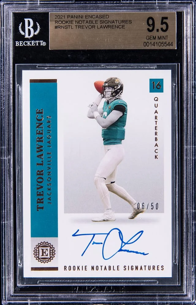 2021 Panini Encased Trevor Lawrence Notable Signatures #RNS-TL card image
