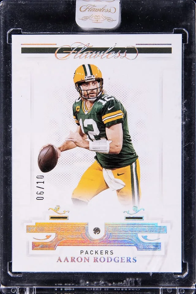 2021 Panini Flawless Aaron Rodgers Aquamarine #13 card image